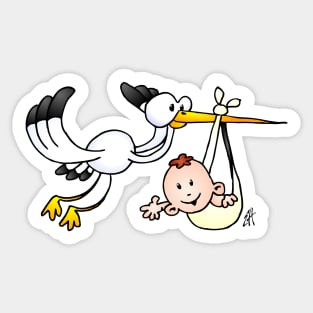 Stork with baby Sticker
